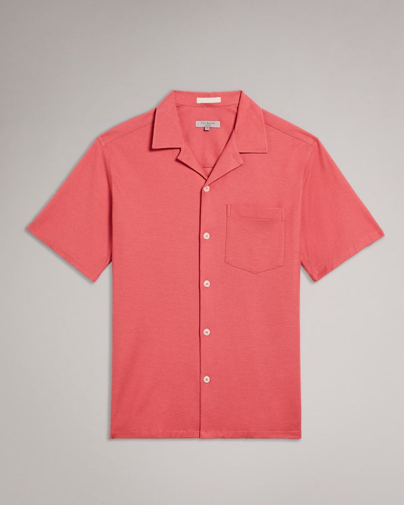 Ted Baker Cley Sleeve Jersey Pique Skjorta Herr Rosa | SLK-981746