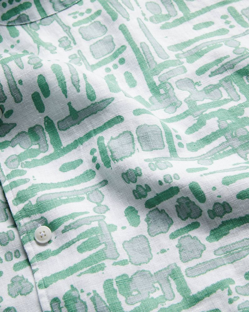 Ted Baker Compter Sleeve Revere Printed Skjorta Herr Gröna | ZRA-970253