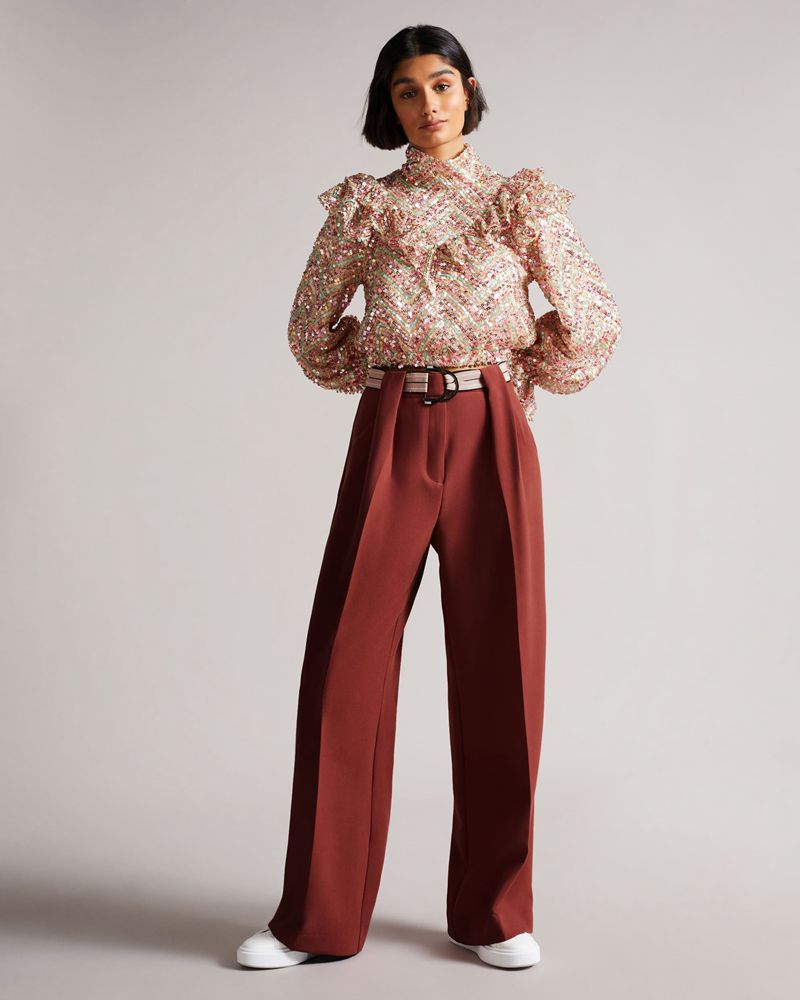 Ted Baker Conces Tailored Breda Leg Byxor Dam Bruna | QNH-120387