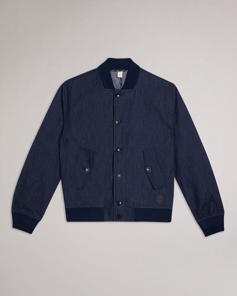 Ted Baker Conham Denim Look Bomber Jacka Herr Blå | UCO-206539
