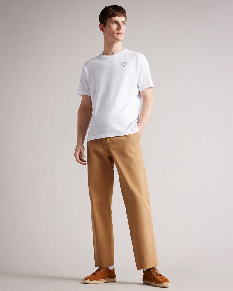 Ted Baker Coniger Graphic T Blast Herr Vita | UIX-542103