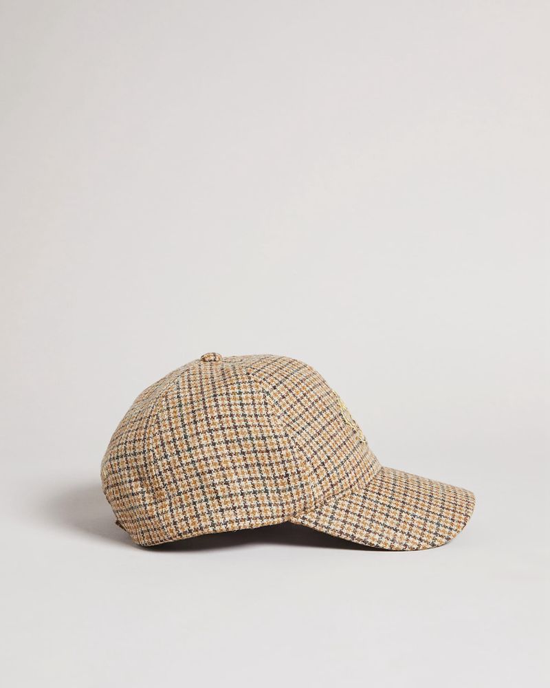 Ted Baker Conor Check Baseball Cap Hatt Herr Bruna | DEK-825613