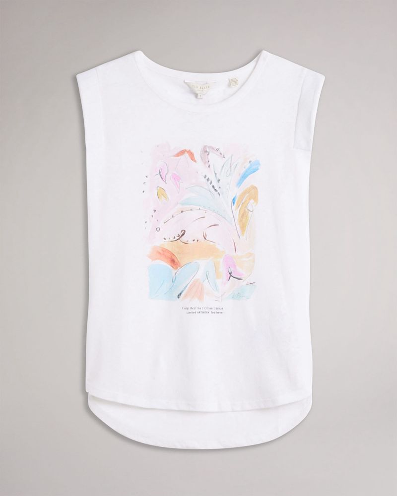 Ted Baker Coraliy Graphic Vest Blast Dam Olika Färger | MHD-940321