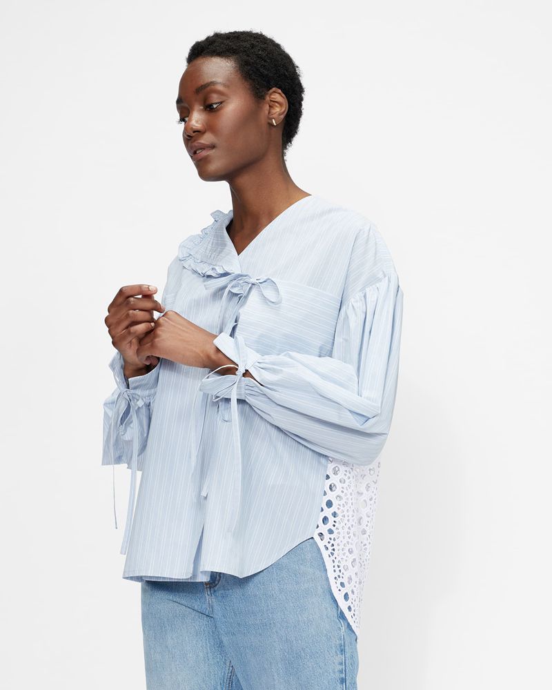 Ted Baker Cornwal Gathered Blast Dam Blå | HCP-051729