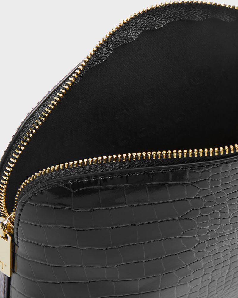 Ted Baker Crocala Croc Detail Debossed Sminkväska Dam Svarta | TJI-482735