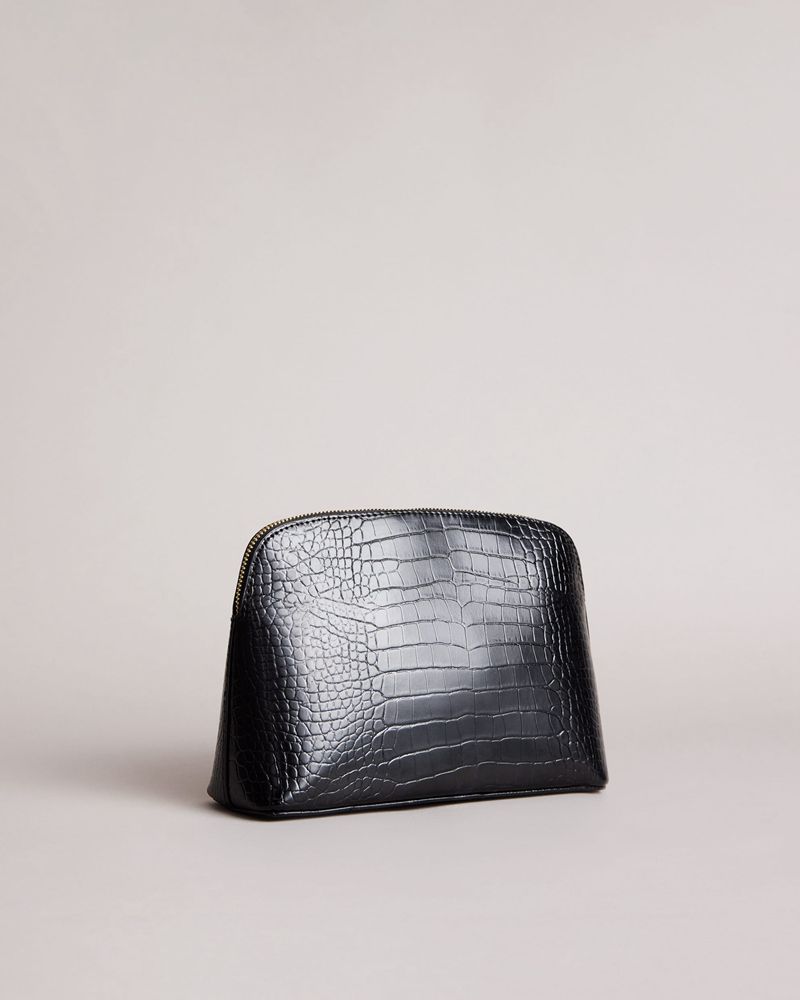 Ted Baker Crocala Croc Detail Debossed Sminkväska Dam Svarta | TJI-482735