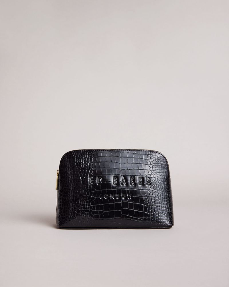 Ted Baker Crocala Croc Detail Debossed Sminkväska Dam Svarta | TJI-482735