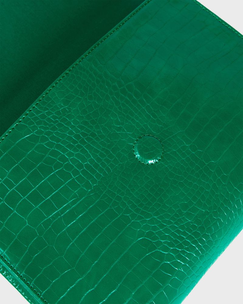 Ted Baker Crocey Croc Detail Debossed Envelope Pouch Clutch Väska Dam Gröna | GPD-196240