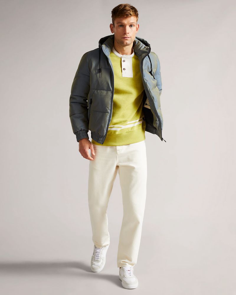 Ted Baker Cultra Ls Henley Blast Herr Gula Gröna | JFE-631029
