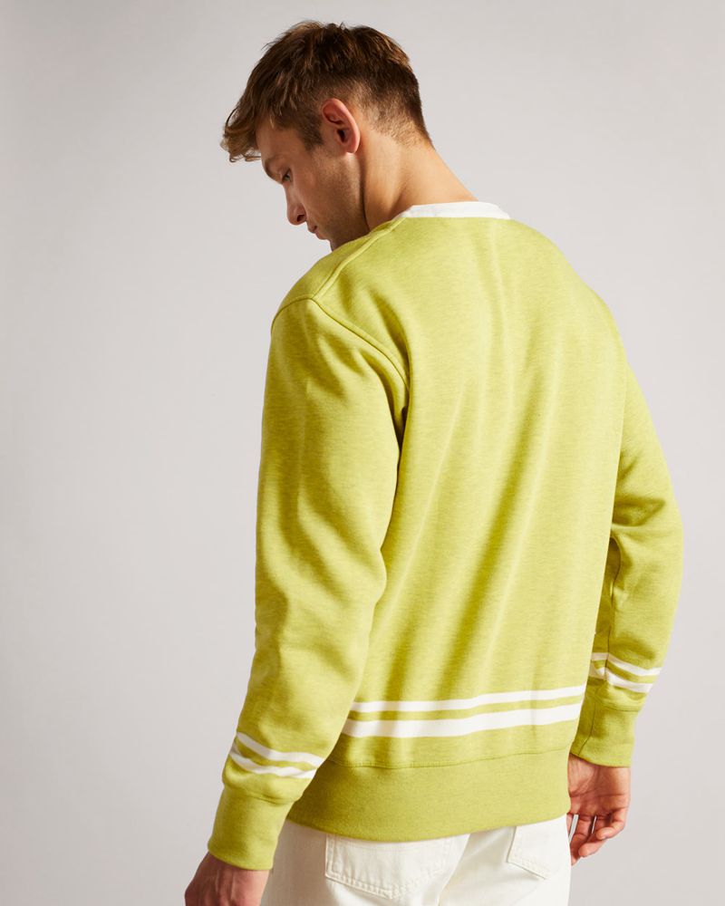 Ted Baker Cultra Ls Henley Blast Herr Gula Gröna | JFE-631029