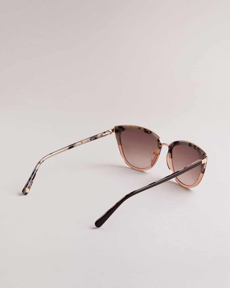Ted Baker Cynth Tws161 Combination Cat Eye Solglasögon Dam Bruna | BZT-902485