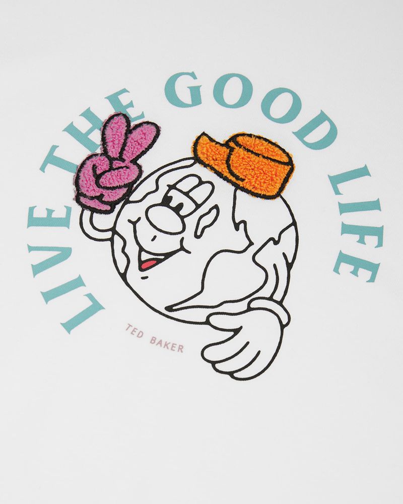 Ted Baker Dainno Good Life Graphic Tee Blast Dam Vita | GCA-849672