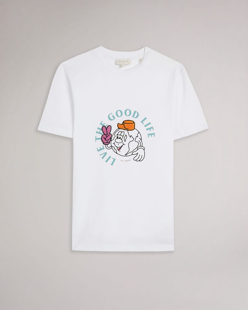 Ted Baker Dainno Good Life Graphic Tee Blast Dam Vita | GCA-849672