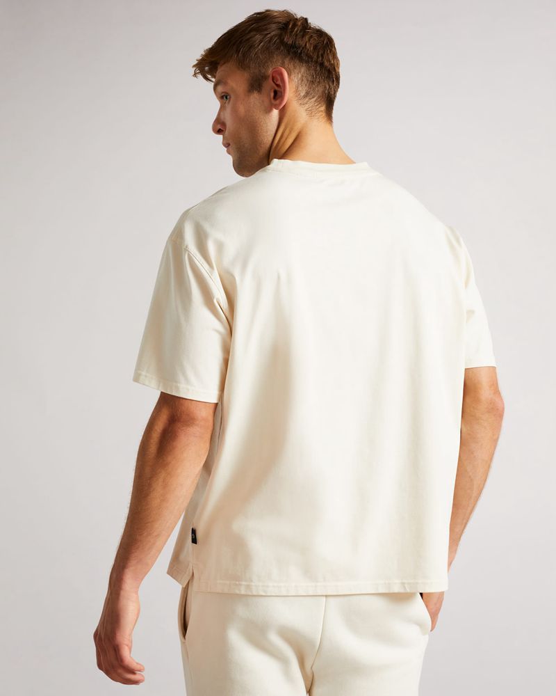 Ted Baker Dalas Sleeve Heavy Weight Relaxed Fit T Blast Herr Natural | AQL-072985