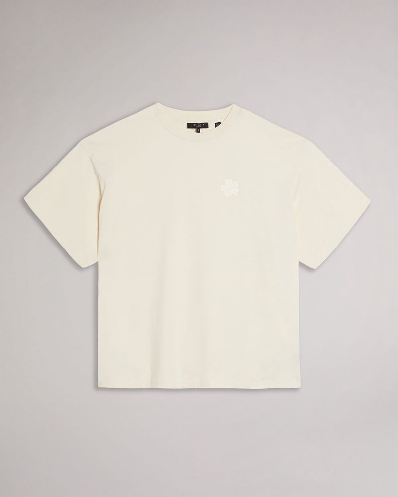 Ted Baker Dalas Sleeve Heavy Weight Relaxed Fit T Blast Herr Natural | AQL-072985