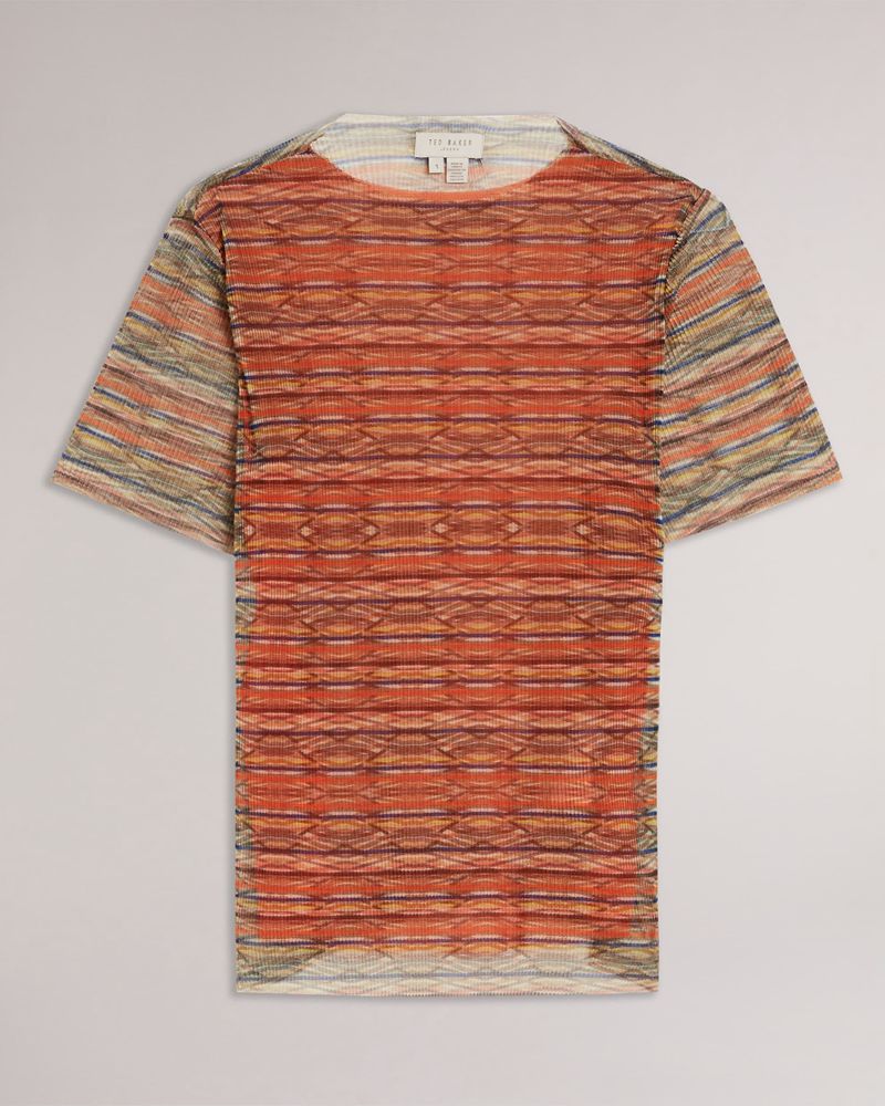 Ted Baker Damla Pleated Tee Blast Dam Orange | OXY-875064