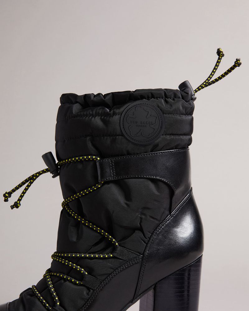 Ted Baker Dammie Block Puffer Höga Klackar Dam Svarta | BYL-923058