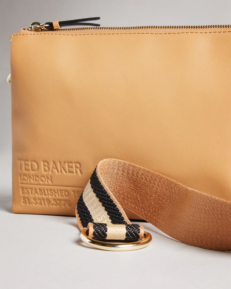 Ted Baker Darceyy Branded Webbing Cross Body Crossbody Väska Dam Camel | ECK-586134