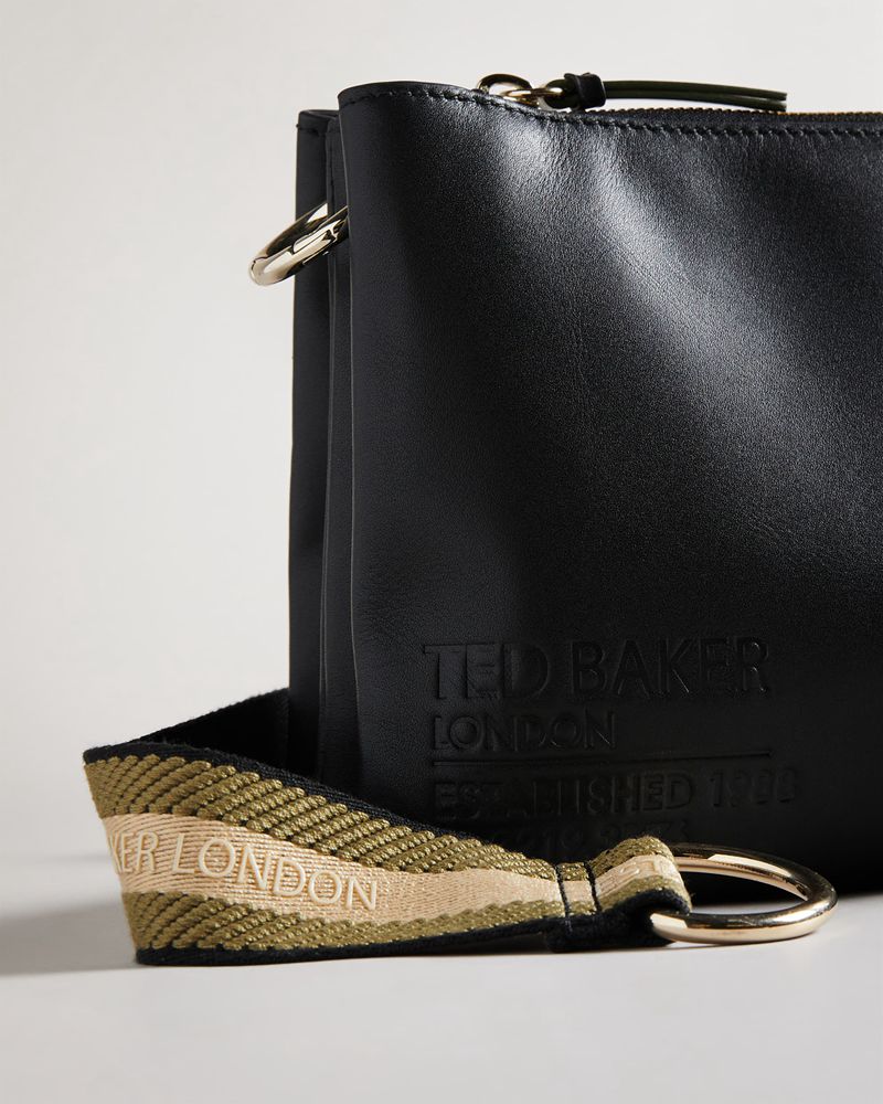 Ted Baker Darceyy Branded Webbing Cross Body Crossbody Väska Dam Svarta | HTU-137594