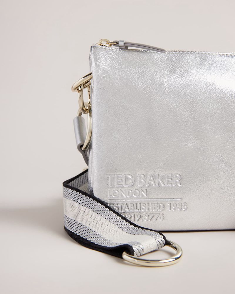 Ted Baker Darceyy Branded Webbing Cross Body Crossbody Väska Dam Silver | IWX-325841