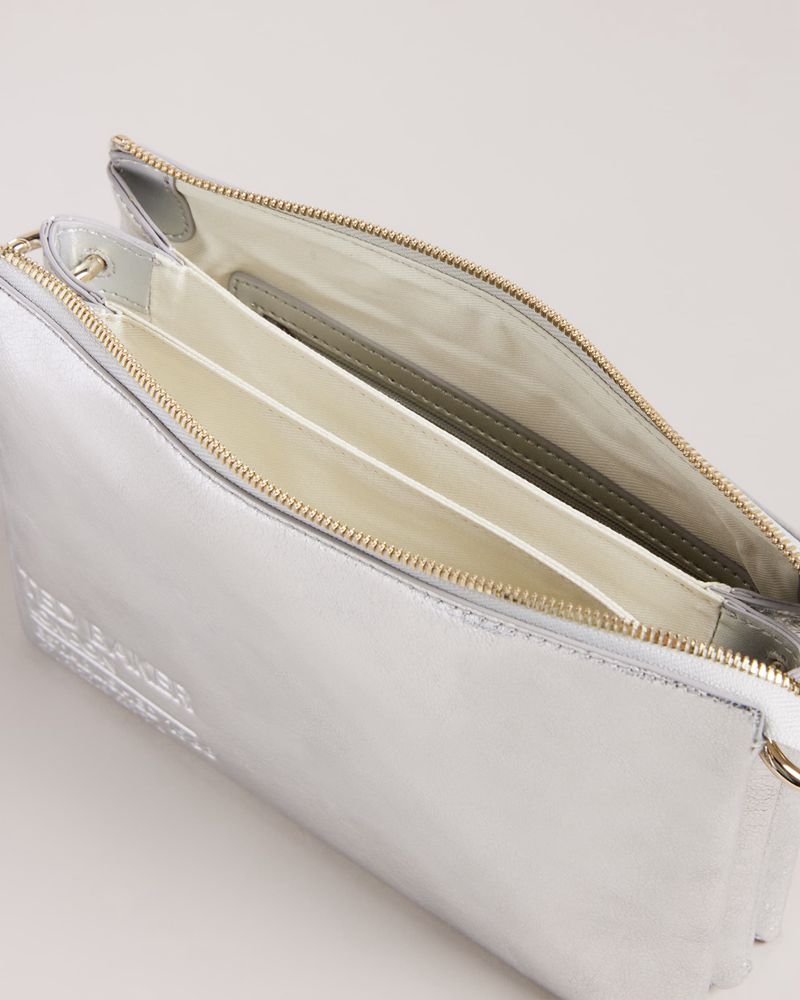 Ted Baker Darceyy Branded Webbing Cross Body Crossbody Väska Dam Silver | IWX-325841