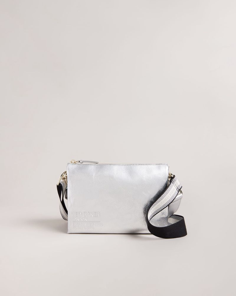 Ted Baker Darceyy Branded Webbing Cross Body Crossbody Väska Dam Silver | IWX-325841