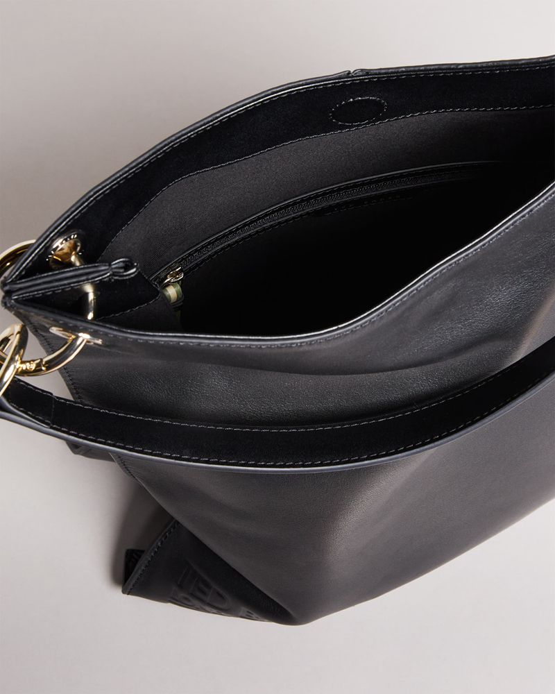 Ted Baker Darcita Branded Webbing Large Hobo Axelväska Dam Svarta | ZAH-471628