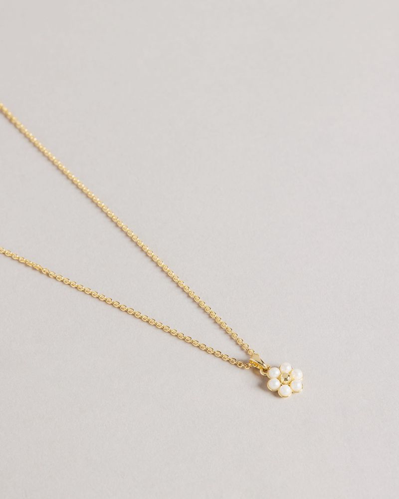 Ted Baker Darlai Daisy Pearl Pendant Smycken Dam Guld | CAO-395681