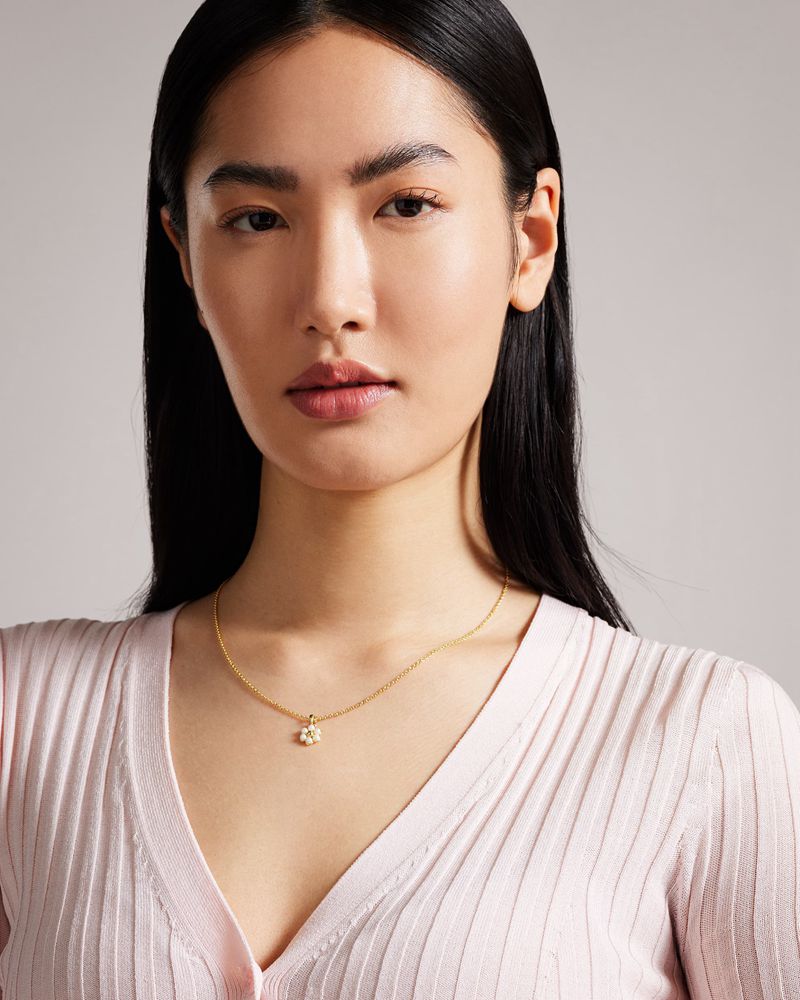 Ted Baker Darlai Daisy Pearl Pendant Smycken Dam Guld | CAO-395681