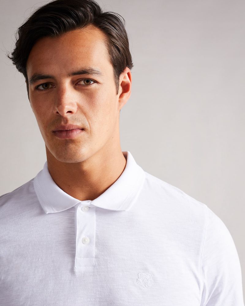 Ted Baker Delvin Sleeve Polo Blast Herr Vita | DVY-789316