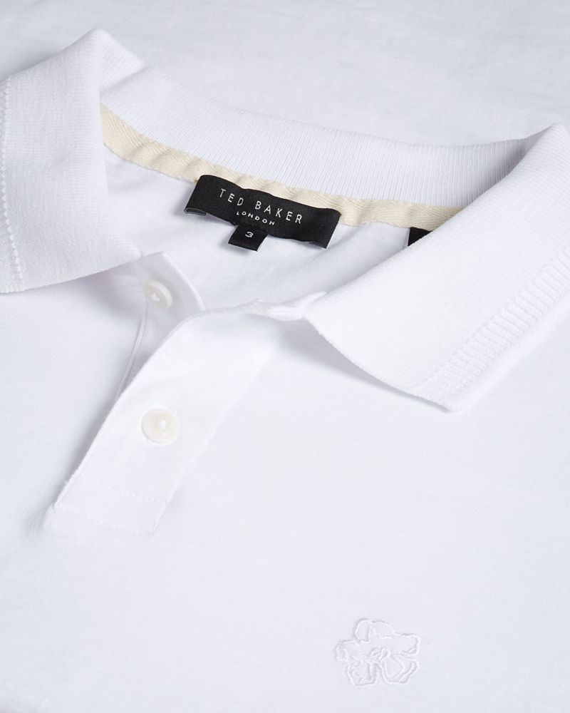 Ted Baker Delvin Sleeve Polo Blast Herr Vita | DVY-789316