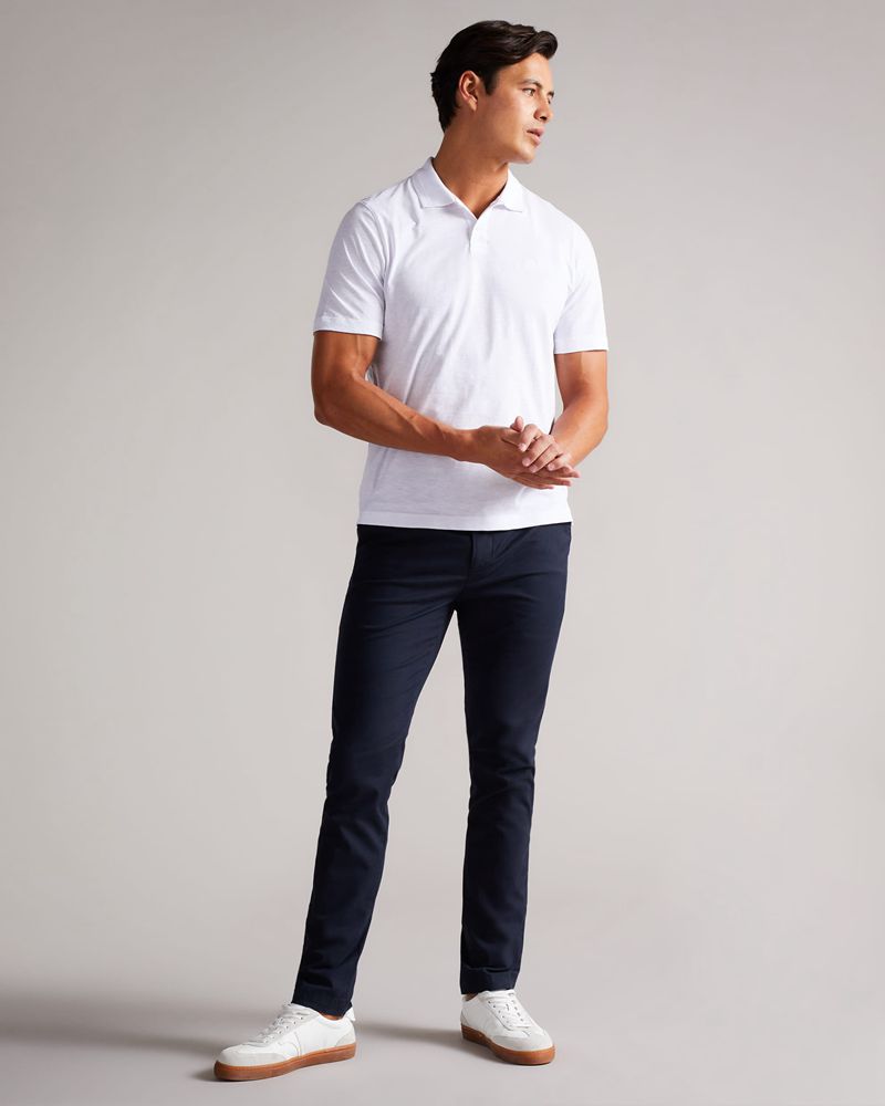 Ted Baker Delvin Sleeve Polo Blast Herr Vita | DVY-789316