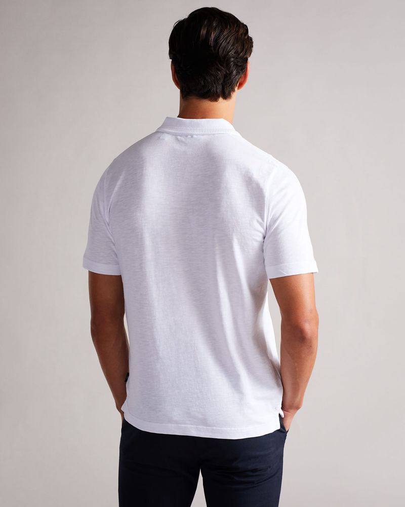 Ted Baker Delvin Sleeve Polo Blast Herr Vita | DVY-789316