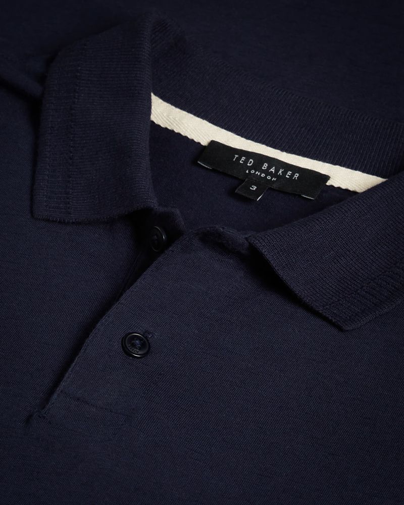 Ted Baker Delvin Sleeve Polo Blast Herr Marinblå | TEV-478032