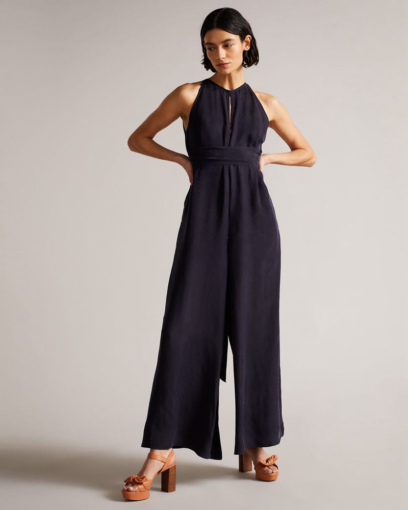 Ted Baker Delvina Halterneck With Wrap Bodice Jumpers Dam Marinblå | HVT-306579