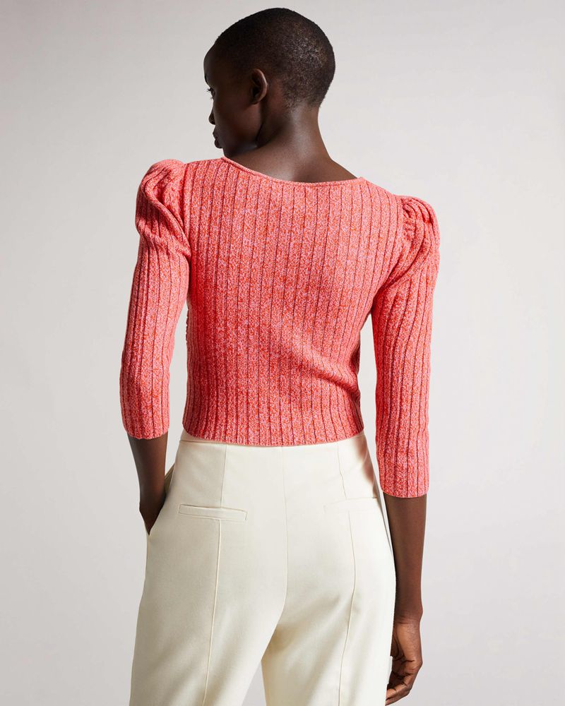 Ted Baker Demie Twist Front Knit Stickat Dam Rosa | JOK-251897
