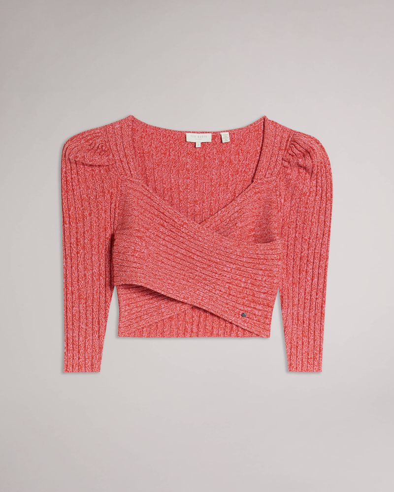 Ted Baker Demie Twist Front Knit Stickat Dam Rosa | JOK-251897