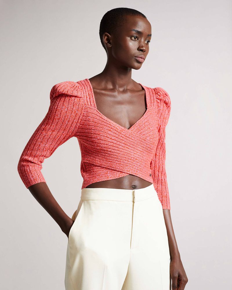 Ted Baker Demie Twist Front Knit Stickat Dam Rosa | JOK-251897