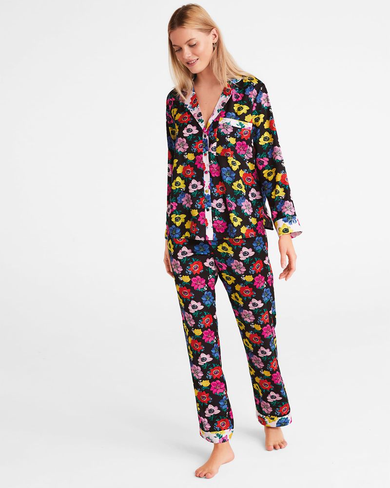 Ted Baker Dittsi Floral Button Through Set Nattkläder Dam Svarta | SHE-416583