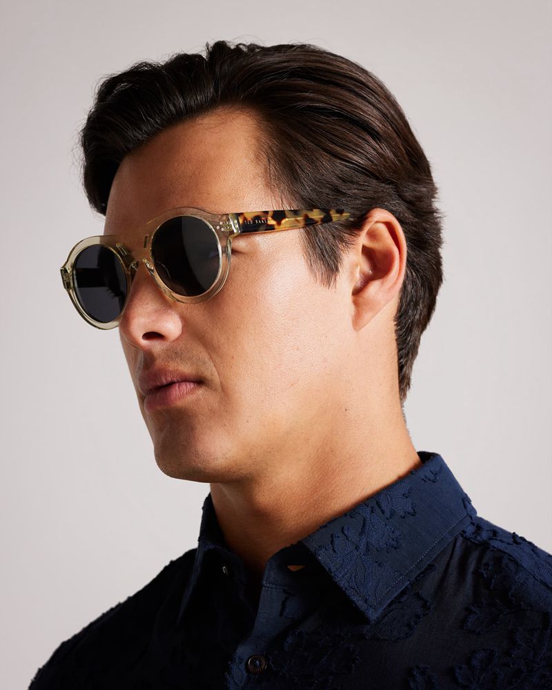 Ted Baker Divve Tms095 Plastic Tjock Round Solglasögon Herr Clear | TLG-406375