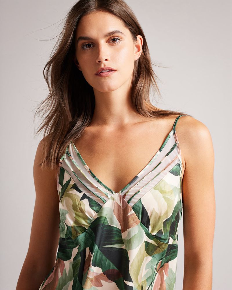 Ted Baker Dixiy Palm Print Chemise Nattkläder Dam Gröna | LRE-608415