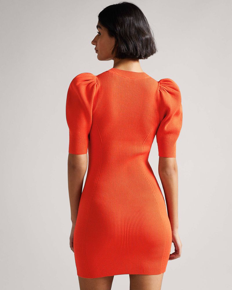 Ted Baker Dollra Scoop Neck Bodycon Klänning Dam Orange | OSG-761342