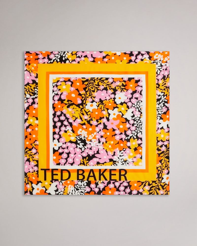 Ted Baker Dories New World Square Silk Halsduk Dam Svarta | TUL-015986