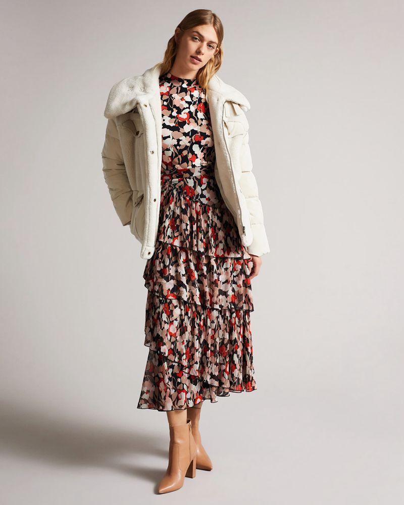 Ted Baker Dorniered Frill Midi Kjolar Dam Rosa | KED-208365