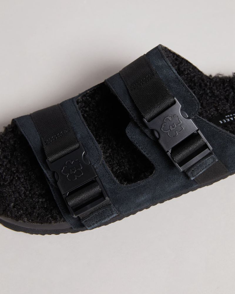 Ted Baker Dougie Mocka Nylon Clip Two Rem Badtofflor Herr Svarta | JSI-470962