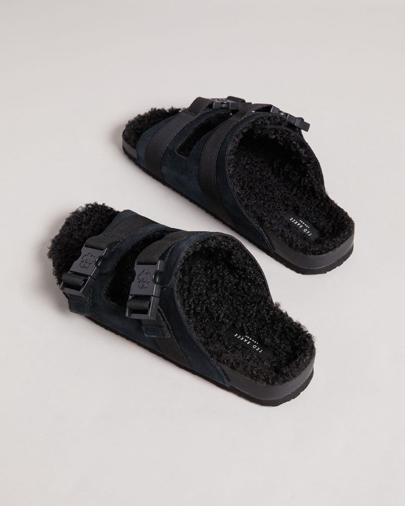 Ted Baker Dougie Mocka Nylon Clip Two Rem Badtofflor Herr Svarta | JSI-470962