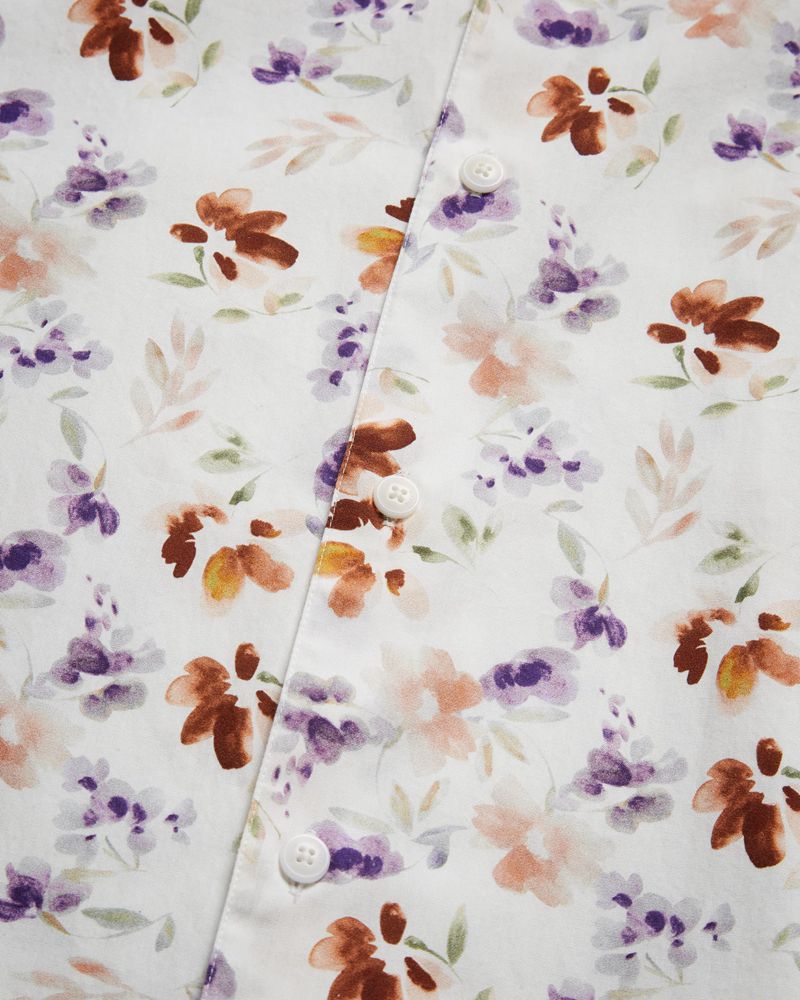 Ted Baker Doverco Long Sleeve Mini Floral Print Skjorta Herr Vita | YAS-108493