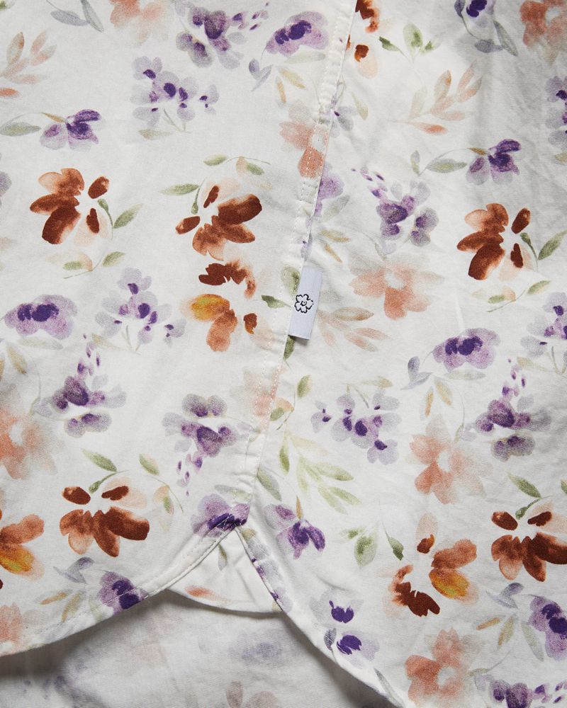 Ted Baker Doverco Long Sleeve Mini Floral Print Skjorta Herr Vita | YAS-108493