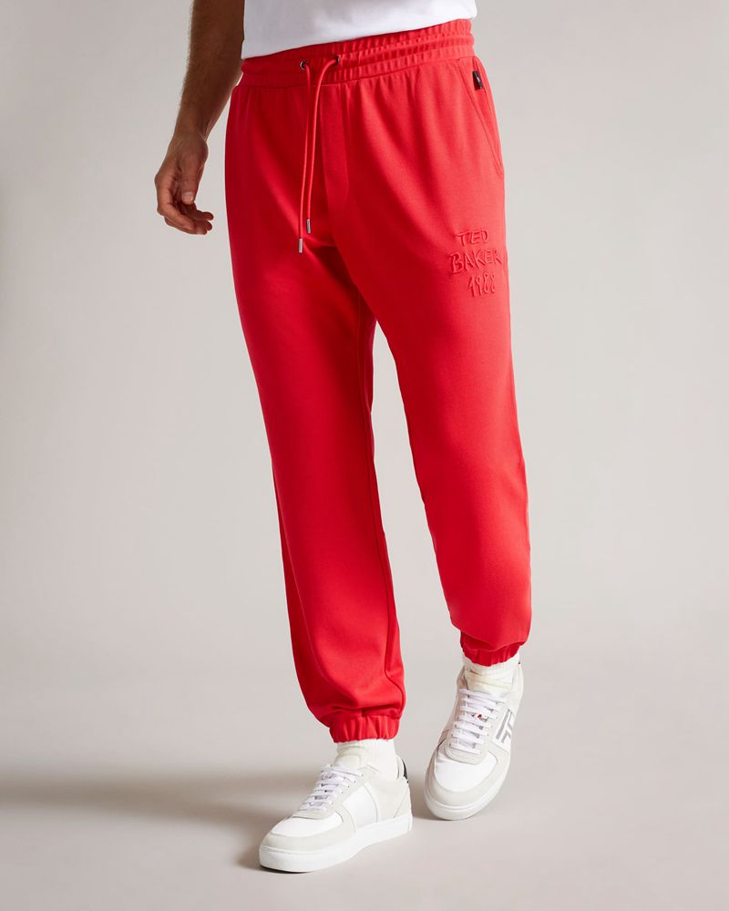 Ted Baker Downham Branded Jersey Jogger Byxor Herr Röda | ZEN-953471