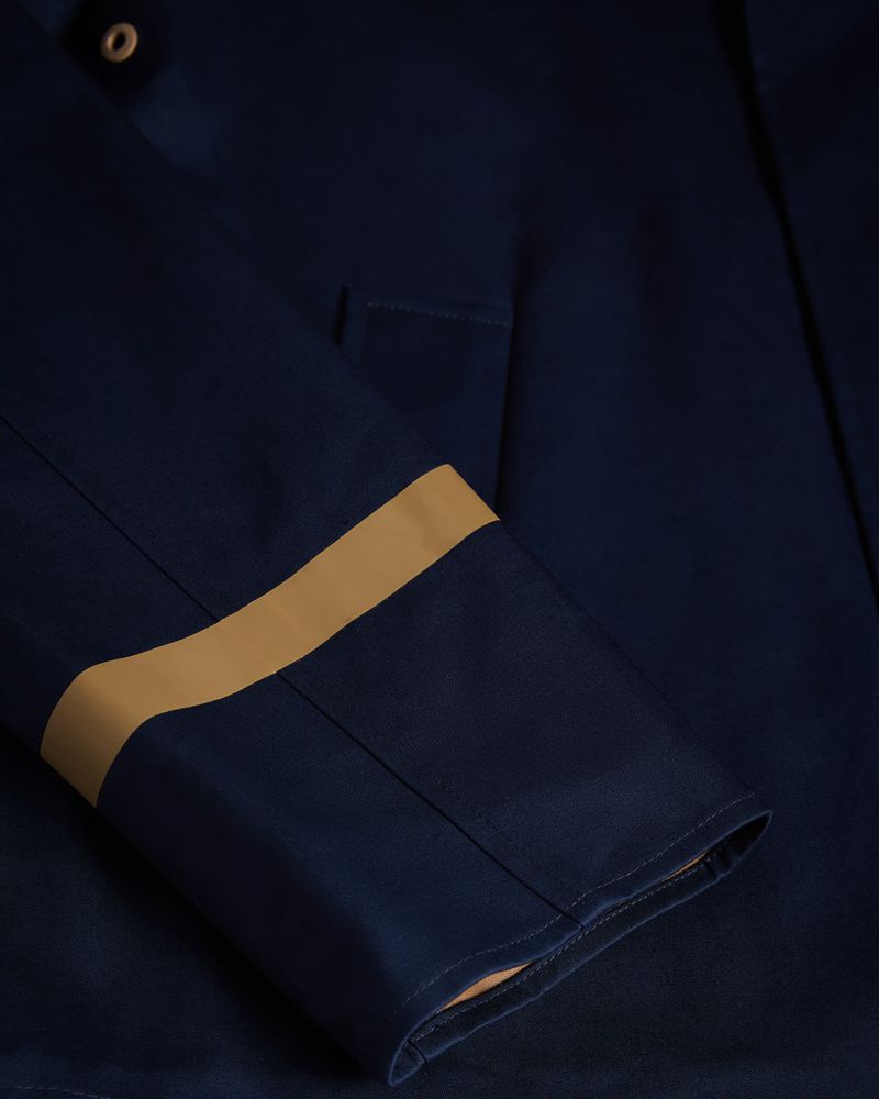 Ted Baker Eabost Bonded Mac Rockar Herr Marinblå | UNR-475028